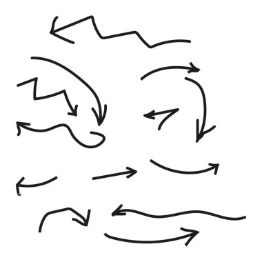 Robot resim tarzında farklı oklar. Vektör çizimi. EPS 10.