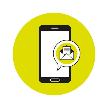 mobile phone message. Call symbol. Text message. Vector illustration. EPS 10.