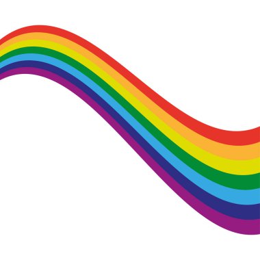 Line art wavy rainbow. Wave pattern. Vector illustration. EPS 10.
