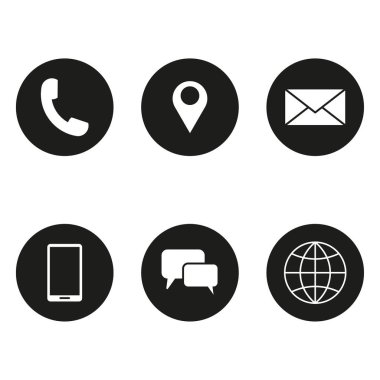 icons communication. Call symbol. Smartphone message interface. Customer support website. Vector illustration. EPS 10.