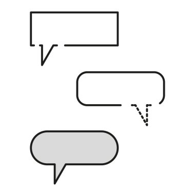 Messages icons frames. Chat message icon. Dialog frame. Vector illustration. EPS 10.