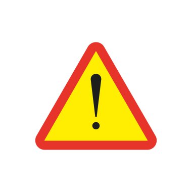yellow exclamation point triangle. Vector illustration. EPS 10.