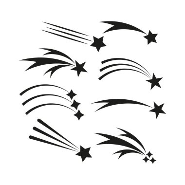 Fantasy shooting stars icons. Star icon. Vector illustration. EPS 10.