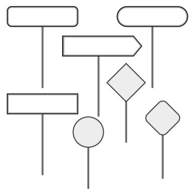 Empty road signs icons. Empty highway. Vector illustration. EPS 10.