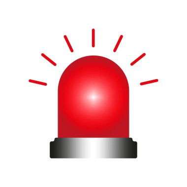 Red flashing light. Emergency symbol. Police flasher. Vector illustration. EPS 10.