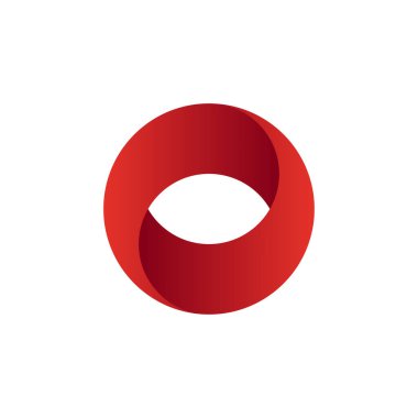 red volumetric circle for concept design. Vector illustration. EPS 10.