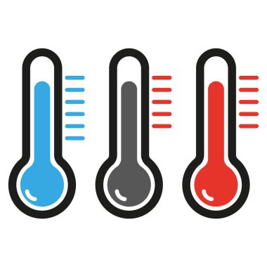 Three thermometer icons. Vector illustration. EPS 10.