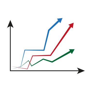 colored arrows graph. Business statistics graph. Currency exchange concept. Vector illustration. EPS 10.