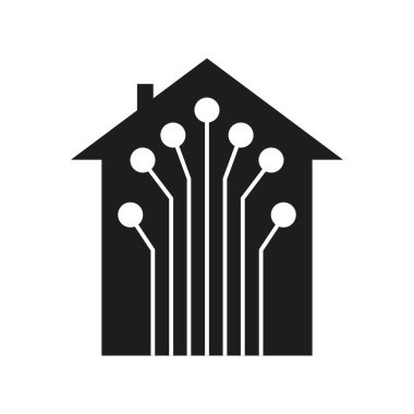 digital house cable. Motherboard digital chip. Internet communication. Vector illustration. EPS 10.