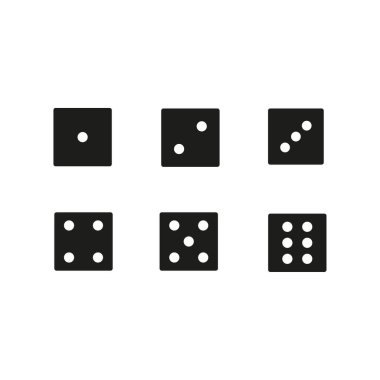 Black dice sides. Game icon set. Vector illustration. EPS 10.