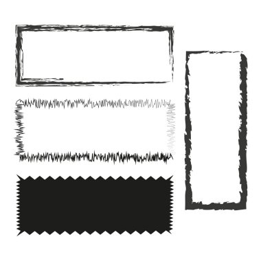 Black brush rectangles. Vector illustration. EPS 10.