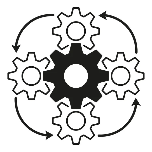 Engrenages Flèche Circulaire Plate Pour Conception Web Technologie Numérique Illustration — Image vectorielle