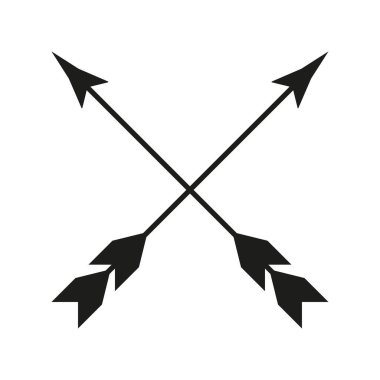 Siyah iki ok kesişiyor. Vektör çizimi. EPS 10.