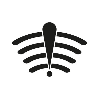 Kablosuz bağlantı ünlem simgesi. Vektör çizimi. EPS 10.