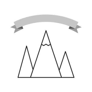 Dağların simge pankartı. Vektör çizimi. EPS 10.
