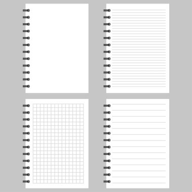 Baharlı kitapçık. Okul defteri. Not defteri çizimi. Vektör çizimi. EPS 10.