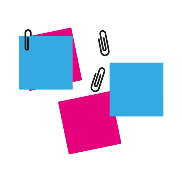 Farbige Büroklammerblätter Farbkonzept Vektorillustration Eps — Stockvektor