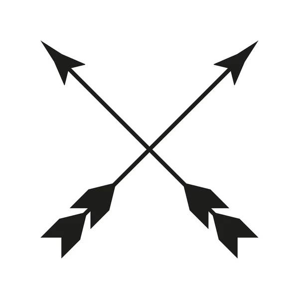 Schwarz Kreuzen Sich Zwei Pfeile Vektorillustration Eps — Stockvektor