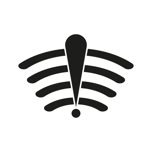 Wifi Uitroepteken Icoon Vector Illustratie Eps — Stockvector