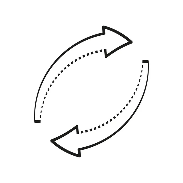 Two Circular Arrows Black Reload Symbol Vector Illustration Eps — Stock Vector