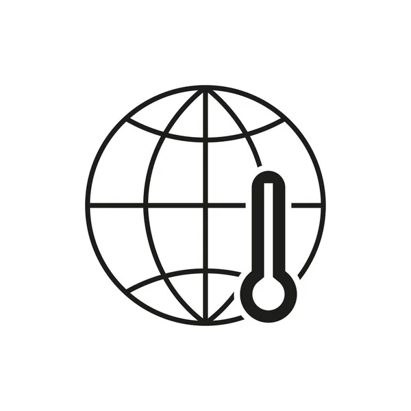 Schwarzer Globus Thermometer Symbol Vektorillustration Eps — Stockvektor