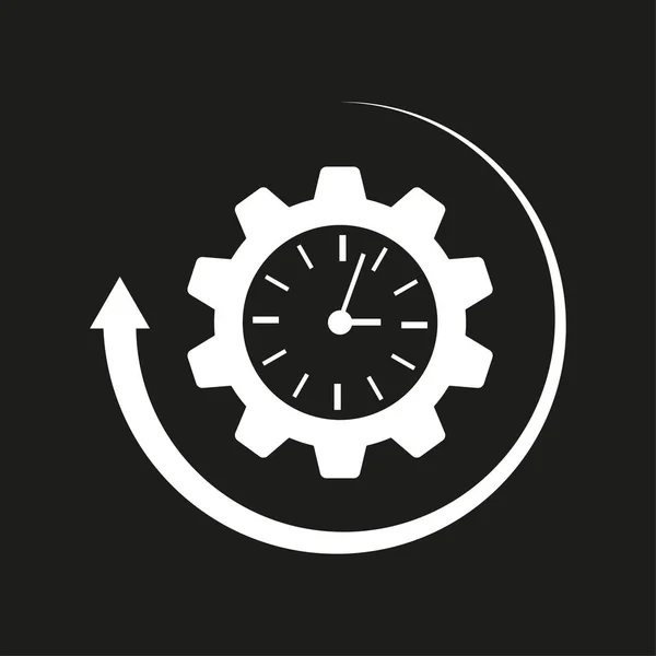 Reloj Icono Del Engranaje Concepto Idea Negocio Reloj Tiempo Programar — Vector de stock