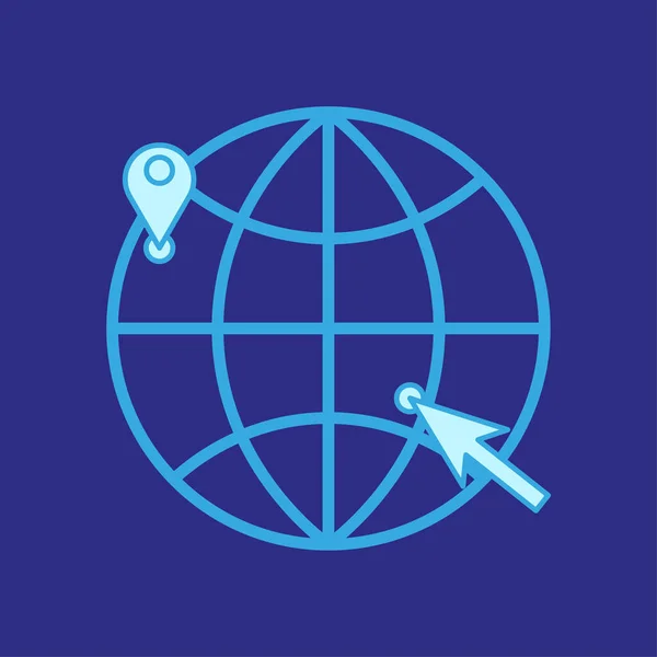 Синій Глобус Стрілка Векторні Ілюстрації Епс — стоковий вектор