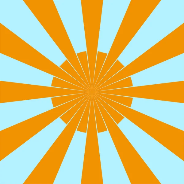 Ligne Art Orange Rayons Fond Bleu Illustration Vectorielle Spe — Image vectorielle