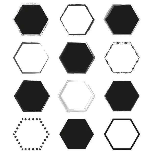 Borsta Hexagoner Geometriskt Mönster Vektorillustration Eps — Stock vektor