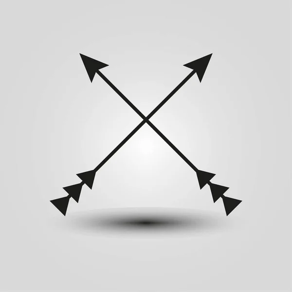 Black Two Arrows Cross Vector Illustration Eps — Stock Vector