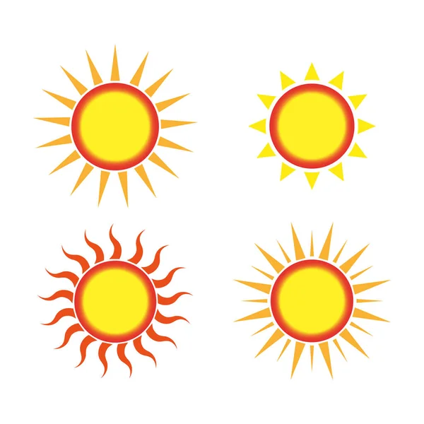 Sun Icons Light Background Cartoon Sun Icons Vector Illustration Eps — Stock Vector