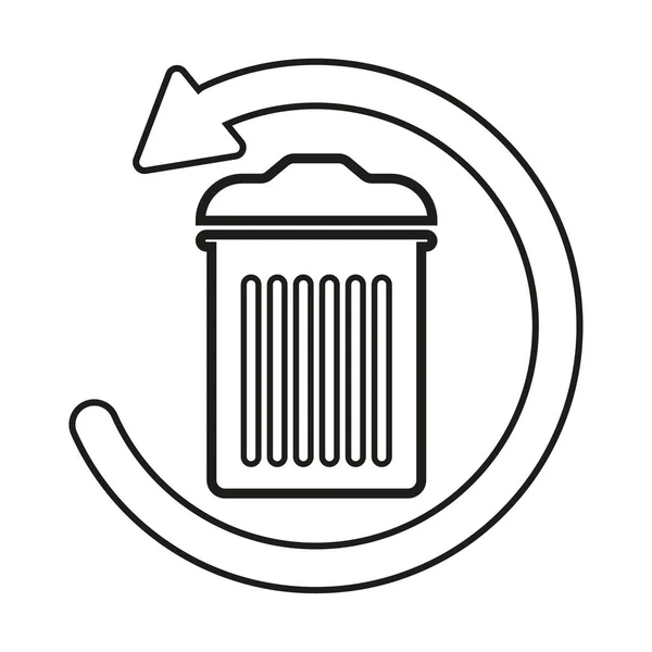 Flaches Kreisförmiges Pfeil Müll Symbol Vektorillustration Eps — Stockvektor