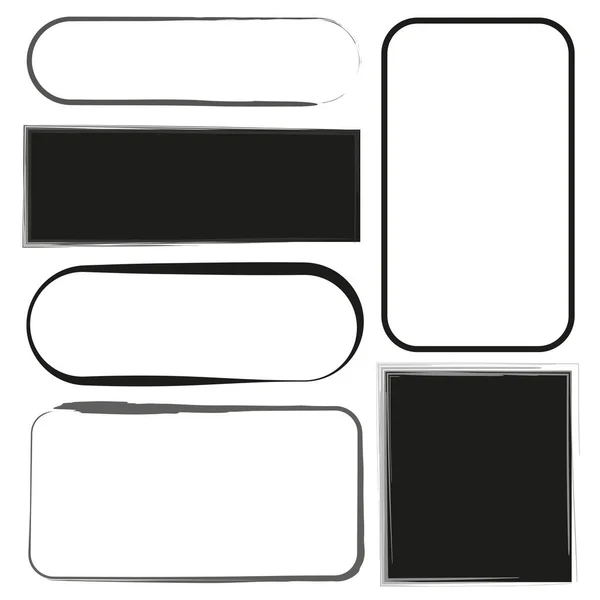 Rectángulos Cepillo Negro Ilustración Vectorial Eps — Archivo Imágenes Vectoriales