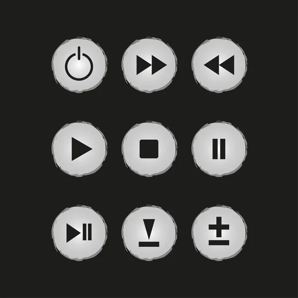 Кнопки Керування Чорним Тлом Елемент Дизайну Цифрові Технології Фону Векторні — стоковий вектор