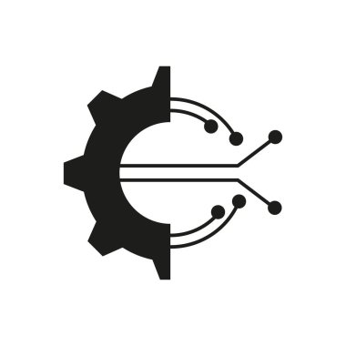 Dijital teknoloji donanımlı ikon. İnternet uygulaması. Vektör çizimi. EPS 10.