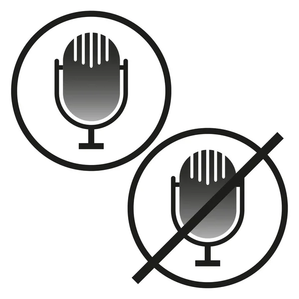 Mikrofonní Ikony Plochém Stylu Zvukový Záznam Podcastu Vektorová Ilustrace Eps — Stockový vektor