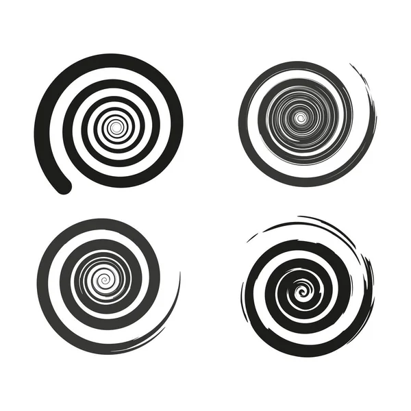 Schwarze Pinselspiralen Vektorillustration Eps — Stockvektor