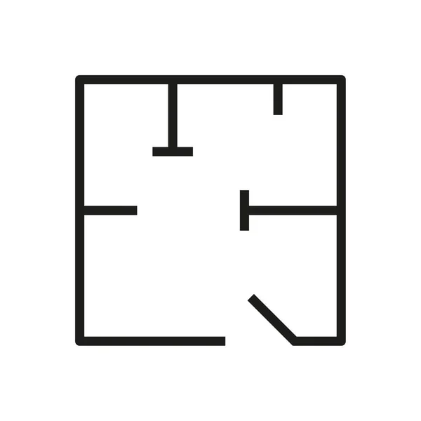 Ikonen För Planlösning Lägenhet Interiör Affärsidé Vektorillustration Eps — Stock vektor