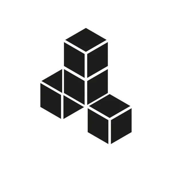 Fekete Három Kocka Piramis Illusztráció Geometrikus Tervezés Vektor Illusztráció Eps — Stock Vector