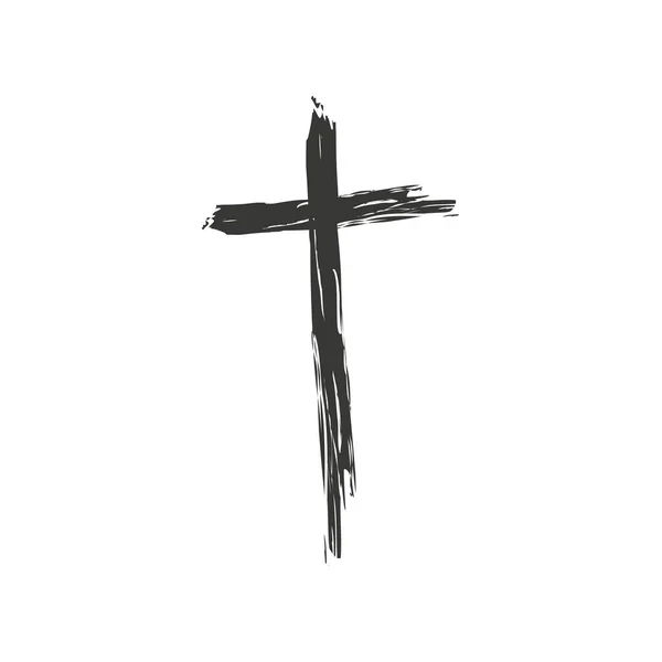 Abstraktes Pinselkreuz Kreuzsymbol Grunge Hintergrund Vektorillustration Eps — Stockvektor