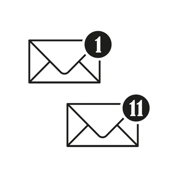 Ícones Mensagens Envelopes Planos Novo Conceito Mensagem Ilustração Vetorial Eps — Vetor de Stock