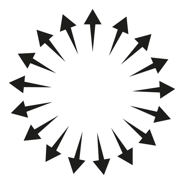 Flechas Hacia Exterior Círculo Forma Redonda Ilustración Vectorial Eps — Vector de stock