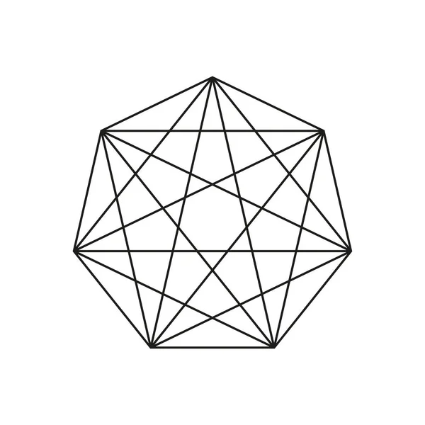 Forma Polígono Entrelazado Patrón Geométrico Arte Línea Web Araña Ilustración — Vector de stock