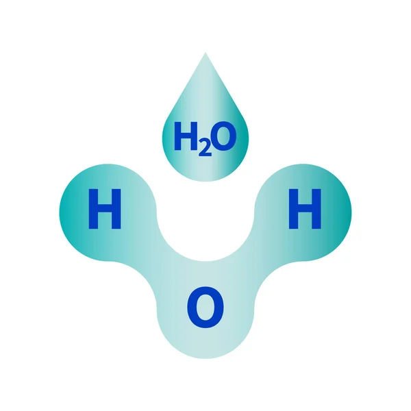Goccia Blu H2O Sfondo Bianco Illustrazione Vettoriale Eps — Vettoriale Stock