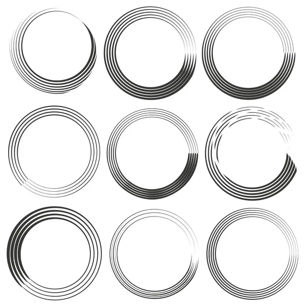 Κύκλοι Σκετς Στρογγυλό Σχήμα Χειροποίητο Σετ Κύκλων Σκίτσα Εικονογράφηση Διανύσματος — Διανυσματικό Αρχείο