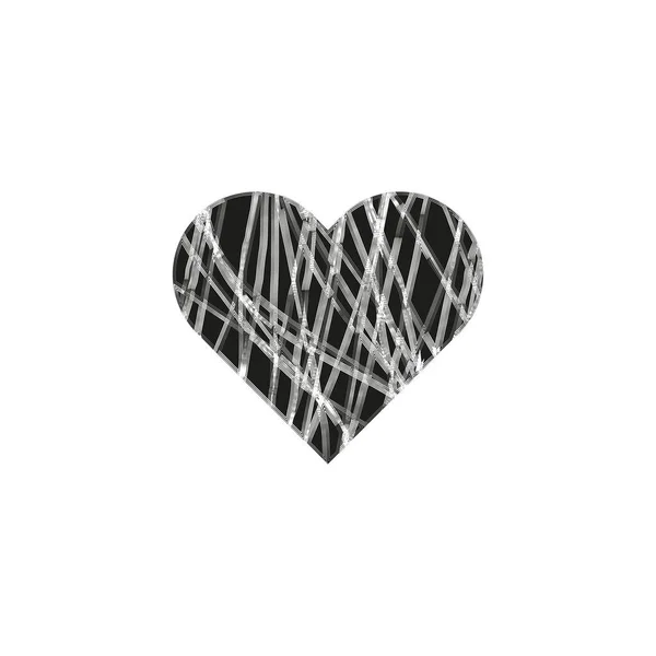 心臓の引っかき傷のテクスチャをかわす ベクトルイラスト Eps — ストックベクタ
