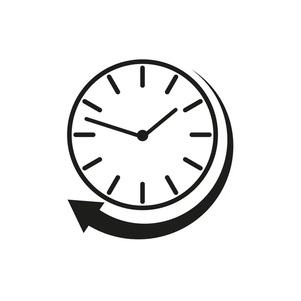 時計の矢印 時計だ 締め切りのコンセプト 時計は１時間前に戻る ベクトルイラスト Eps — ストックベクタ