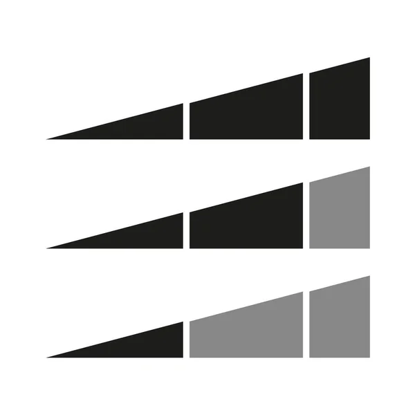 Szintjelző Ikonok Haladásjelző Háromszögek Vektor Illusztráció Eps — Stock Vector
