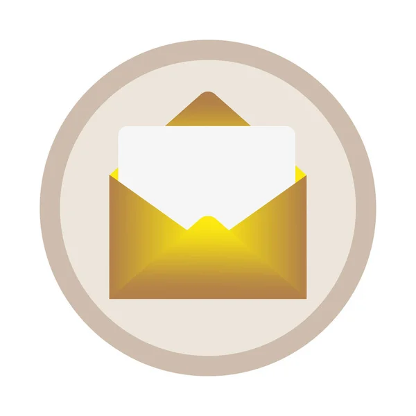 Golden Envelope Letter Gold Yellow Metallic Letter Vector Illustration Eps — Stock Vector