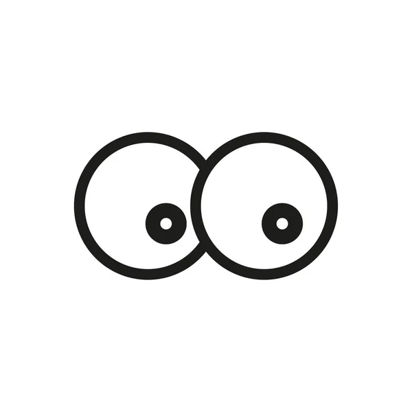 Абстрактная Икона Двумя Карикатурными Глазами Символическое Лицо Векторная Иллюстрация Eps — стоковый вектор
